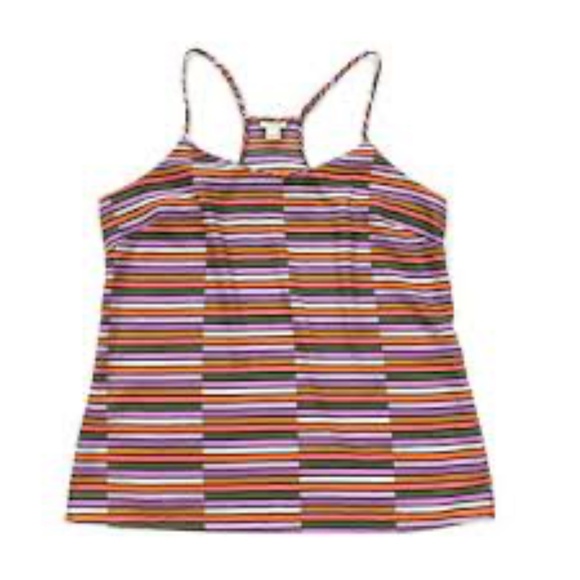 J. Crew Factory Racerback Multi-Stripe Tank Size 8 EUC! - Picture 1 of 5